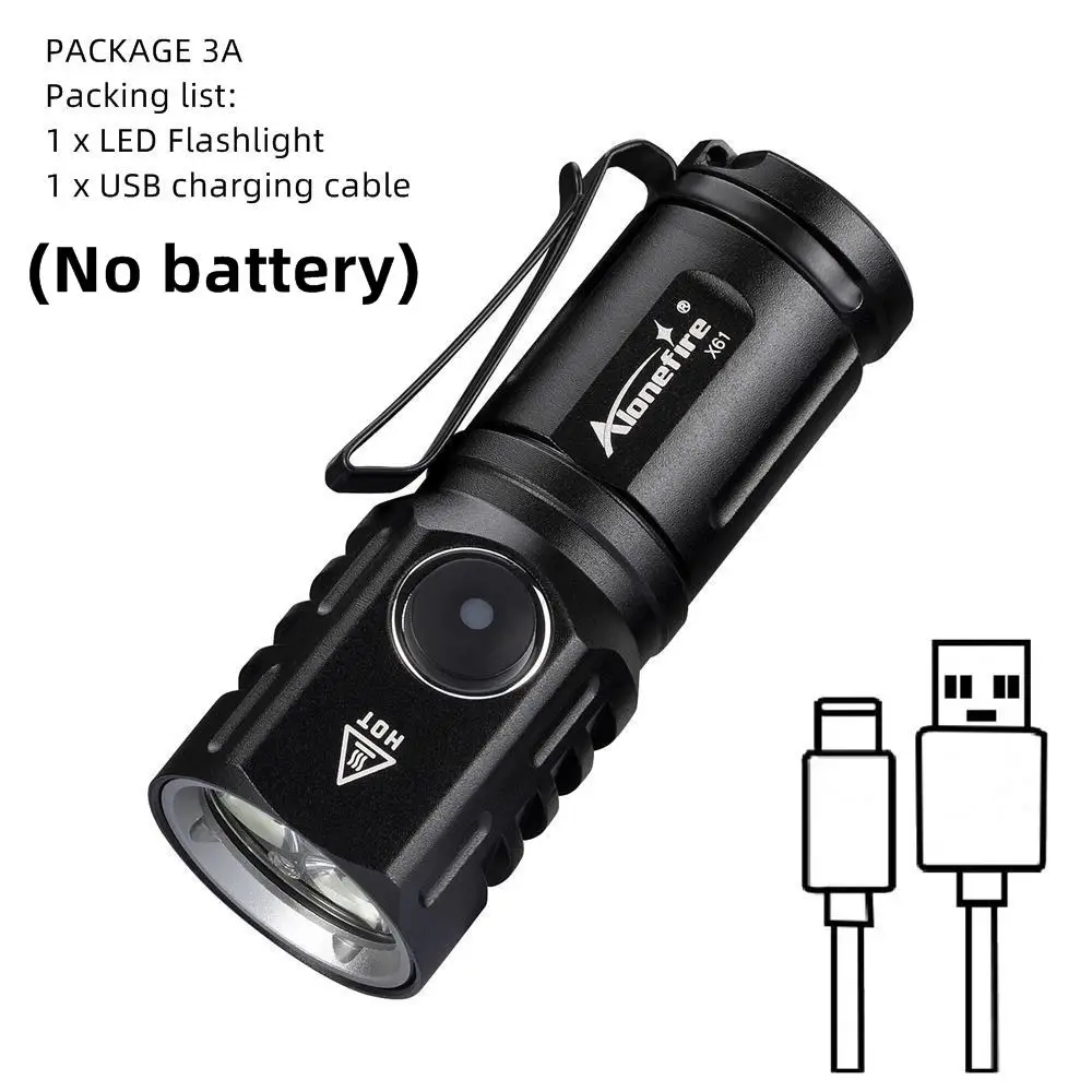 

Alonefire X61 Мини-фонарик из алюминия 3 светодиода