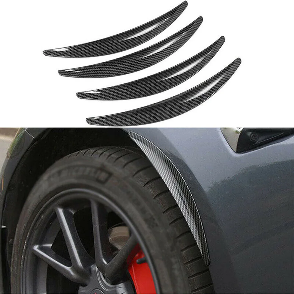 

4PCS Car Wheel Eyebrow Stickers Carbon Fiber Style Fender Flares Universal Car Truck Wheel Eyebrow Arch Kit Car Accessories