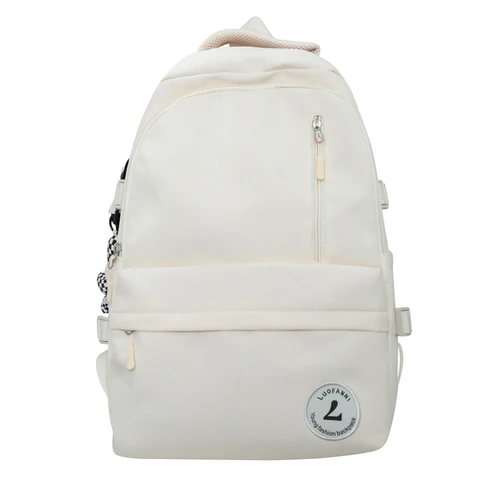 Нейлоновый рюкзак с несколькими карманами для женщин, вместительный однотонный школьный рюкзак, с короткой пряжкой, рюкзаки для ноутбука, новинка