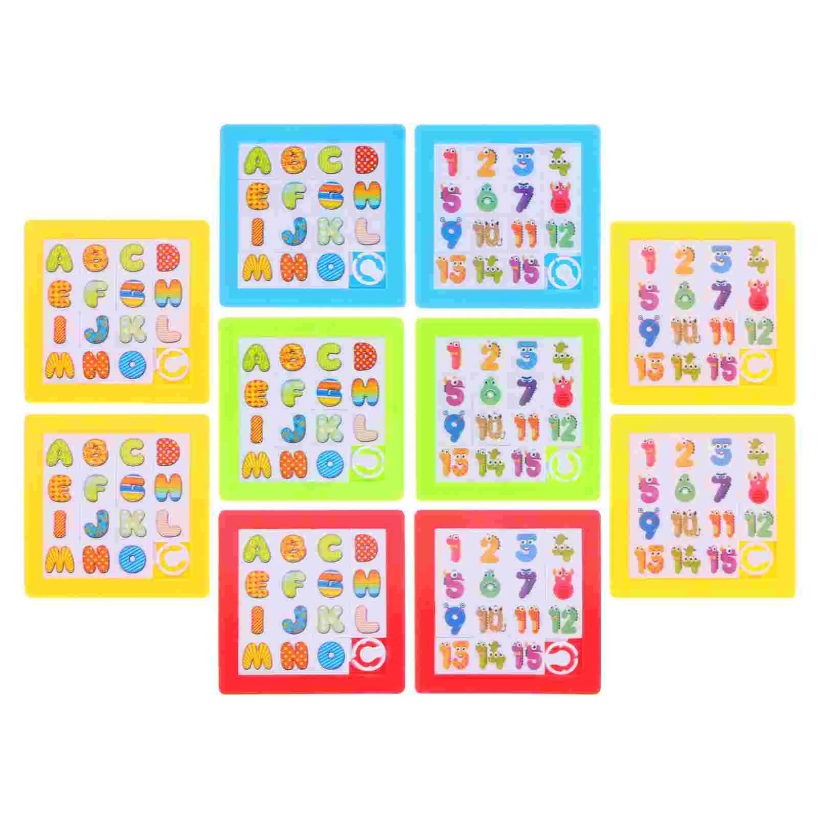 

10 Pcs Puzzle Logical Thinking Training Toys Number Cognition Cartoon Letters Adult Colored Slide Alphabet Slideshow