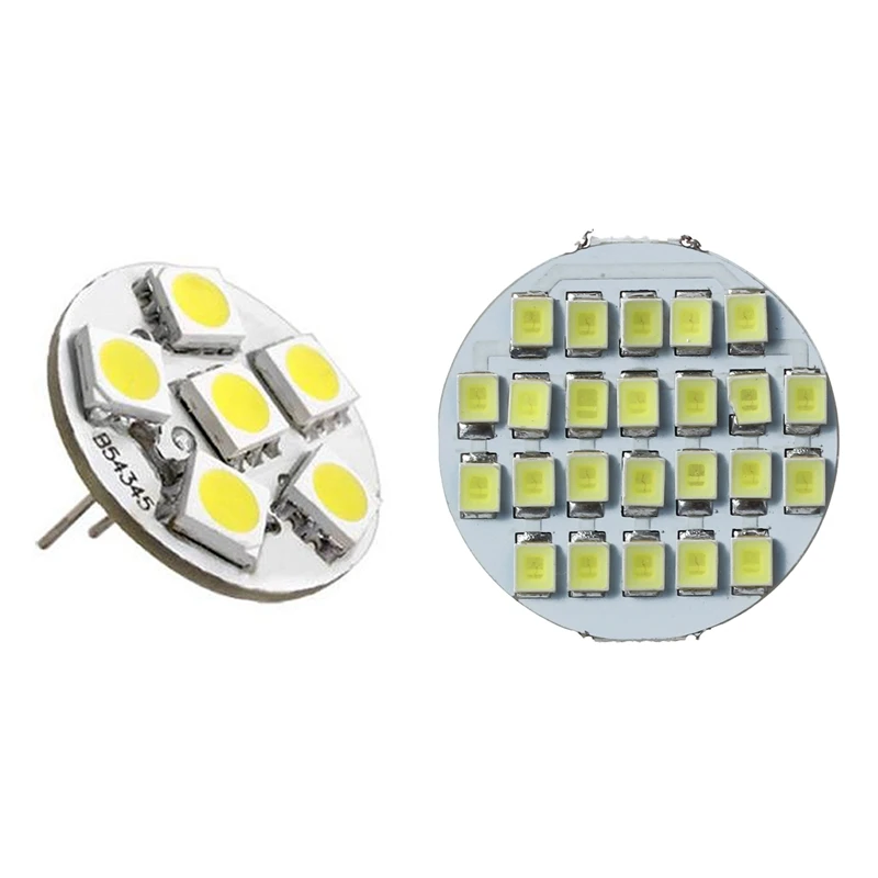 

G4 24 SMD LED Spot Light Bulb Lamp DC 12V 90 Lm 1.5W Cool White 6500-7500K & 6 SMD LED Lamp Bulb Warm White