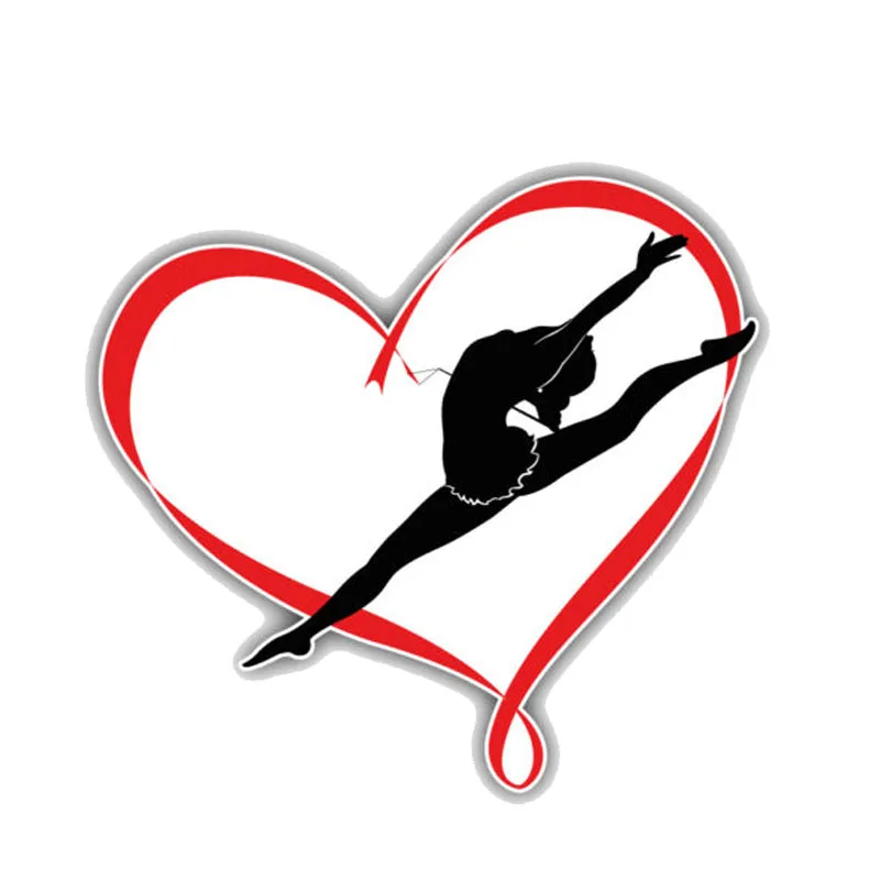 

N368# Car Sticker Love Gymnastics Waterproof Vinyl Decal Car Accessories Pegatinas Para Coche DIY Car Styling
