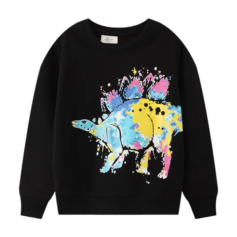 

Spring Autumn Kids T-shirt Long Sleeve Cartoon Dinosaur Pattern Children Sweater Casual Girl Boy O-neck Tops Clothing 2Y-7Y