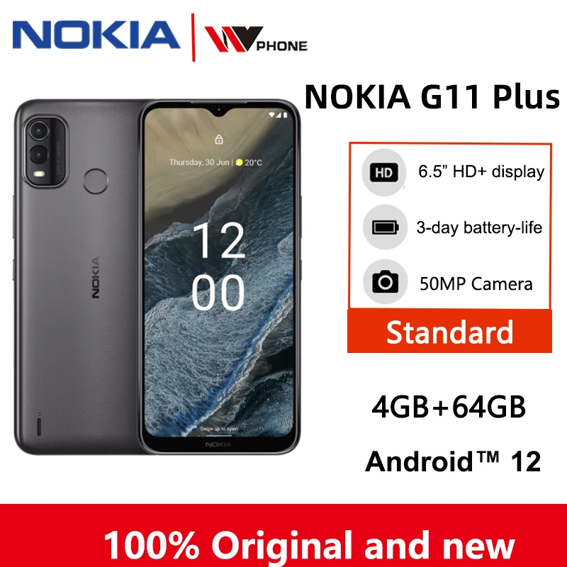 

Nokia G11 Plus smartphone 4G 6.5”HD display Android 12 4GB 64GB 3 day battery life 50 MP AI camera with 90 Hz refresh rate phone