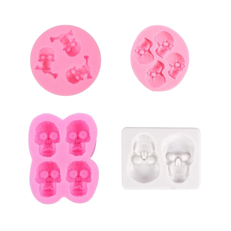 

Halloween Skull Mold Fondant Silicone Mold DIY Cake Pastry Baking Mold Nonstick DropShip