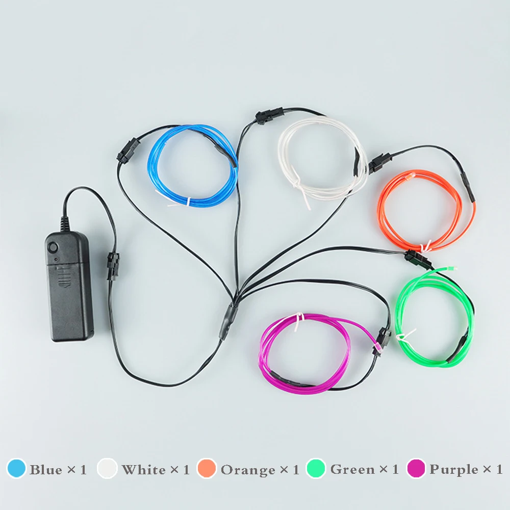 

EL Wire 5 Colors 1M LED Prom Waterproof Night Light String with Neon Light 2AA Battery Controller Flexible Cold Light