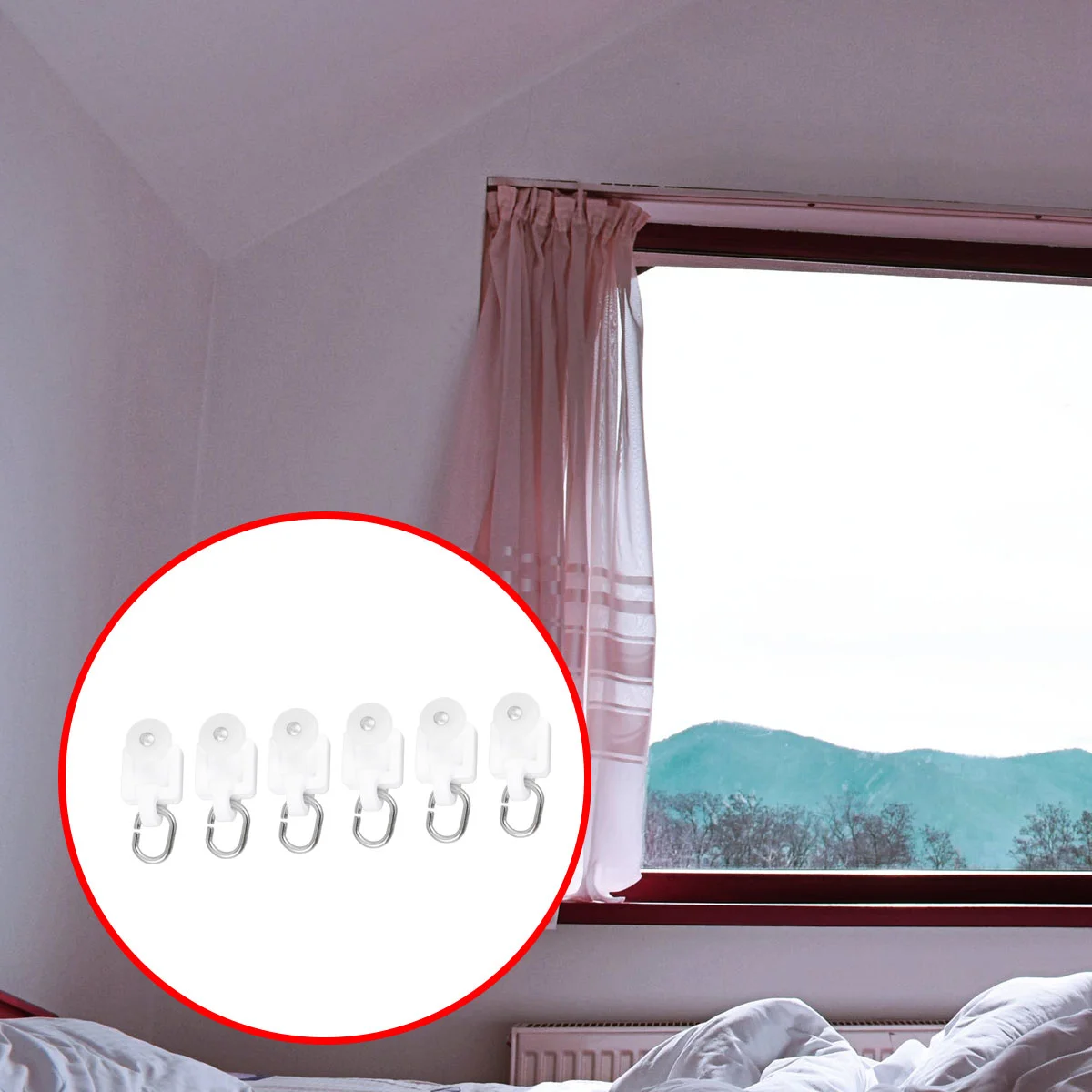 50PCS Curtain Rolle Rail Accessories Mute Hook Track Pulley Roller | Automatic Control System