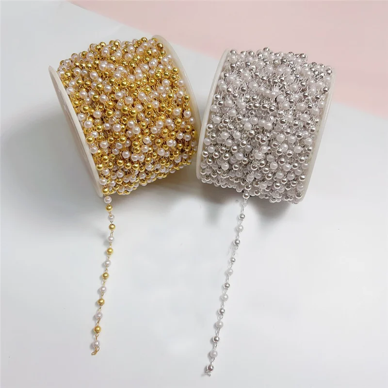 Металлические медные шариковые цепи золотого цвета 1 метр крупными партиями