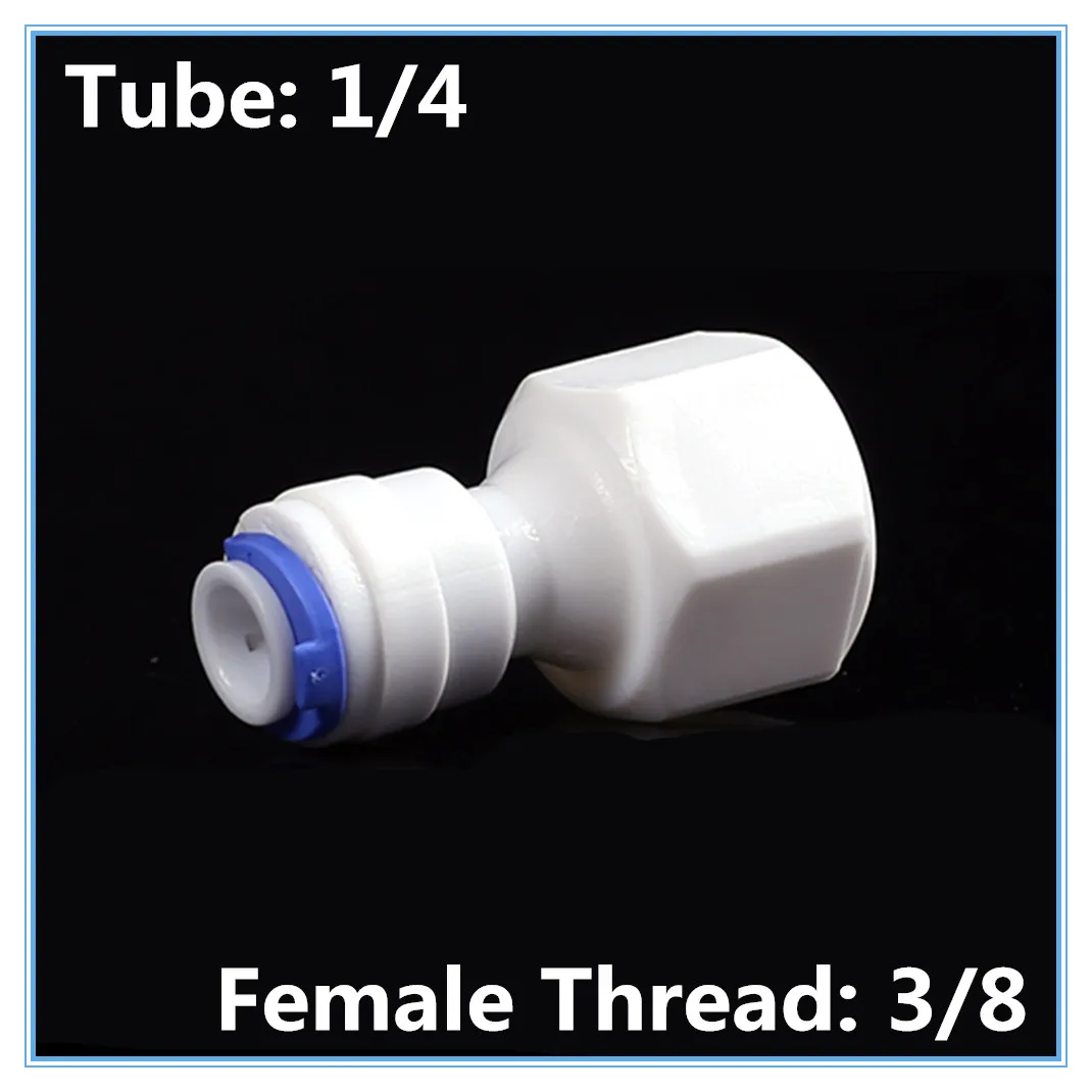 

5pc 1/4" OD Tube to 3/8" Female Thread Plastic pipe Fitting Connection Aquarium RO Water Filter Reverse Osmosis System