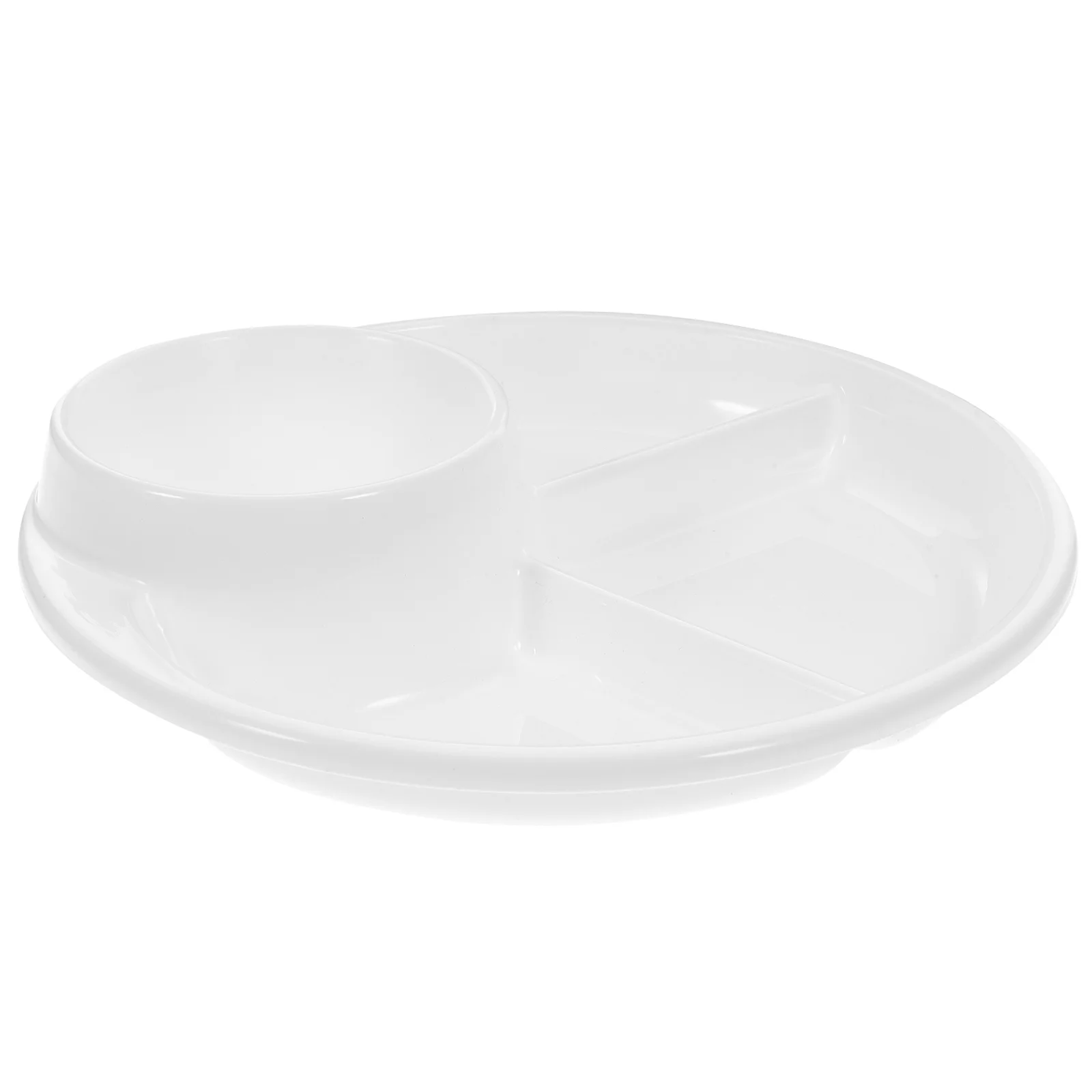 

Compartment Plate Divided Dish Simple Dinner White Plastic Plates Breakfast Reduce Fat Food Tableware Display