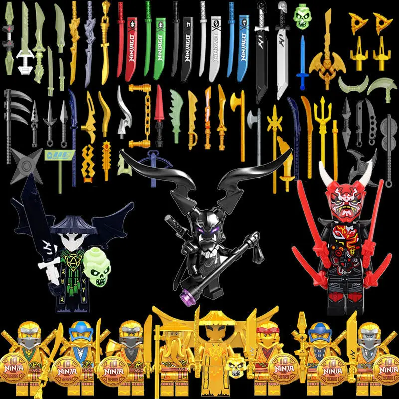 

Ninja Masters of Spinjitzu Cole Zane Mini Doll Figures With Super Many Weapons Building Block Bricks Kids Toys For Children Gift