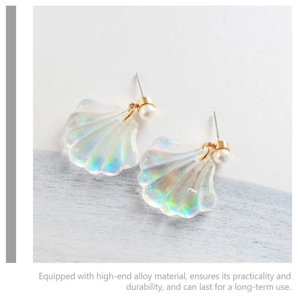 Красочные серьги-гвоздики в виде ракушек украшения креативные свежие женские из