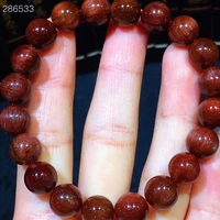 9 6mm natural red rutilated quartz clear round beads bracelet brazil women men rare fashion wealthy stone aaaaaa
