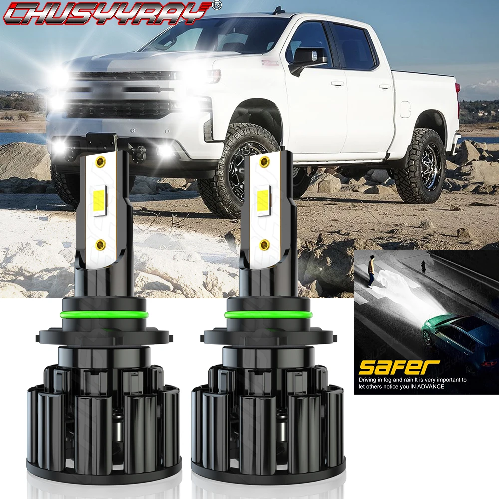 

CHUSYYRAY 9006 Compatible For Gmc Sierra 1500 2500 1995-2006 48W 12000LM Led Headlight Lamp For Car CSP Chip 9006 HB4 9145