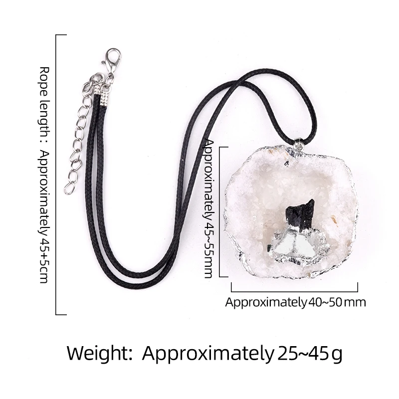 Ожерелье с подвеской в виде ломтика агата друзы нерегулярные Рейки исцеляющая