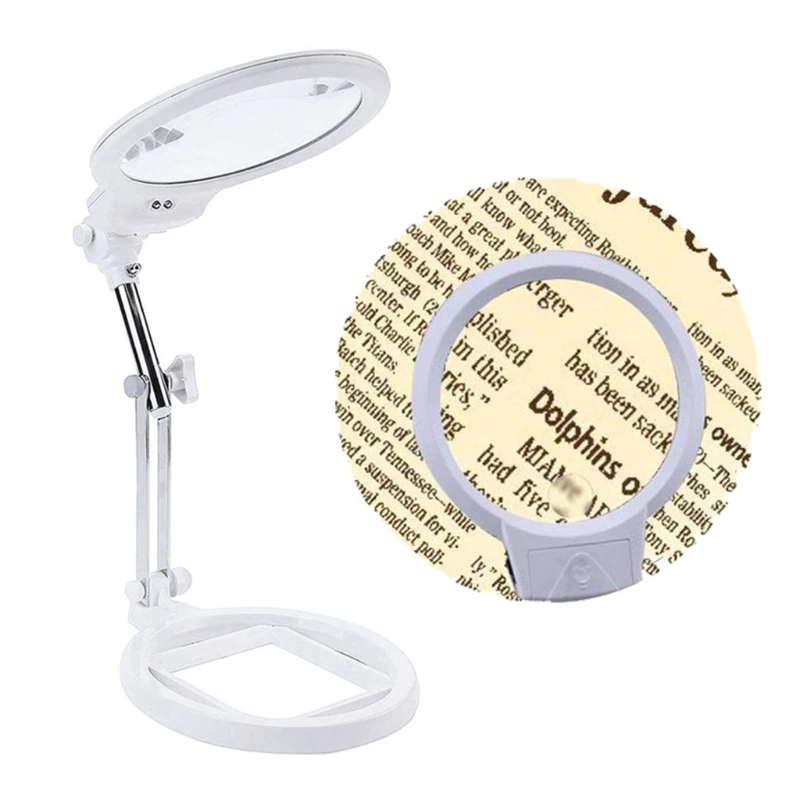 

2.5X 5X Magnifying Lens Handheld Tabletop Eye-Loupe Magnifier for Coins Stamps Jewelry LED Illuminated Magnifying Glass