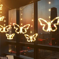 romantic fairy lights led butterfly garland curtain string lights for living room christmas room home bedroom wedding decoration