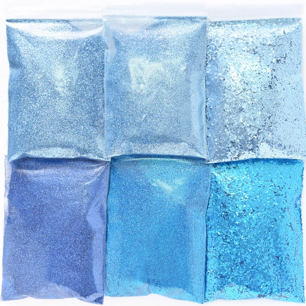 Наборы из 6 пакетов набор блестящих пудры для ногтей (10 фотоблесток) блестящие