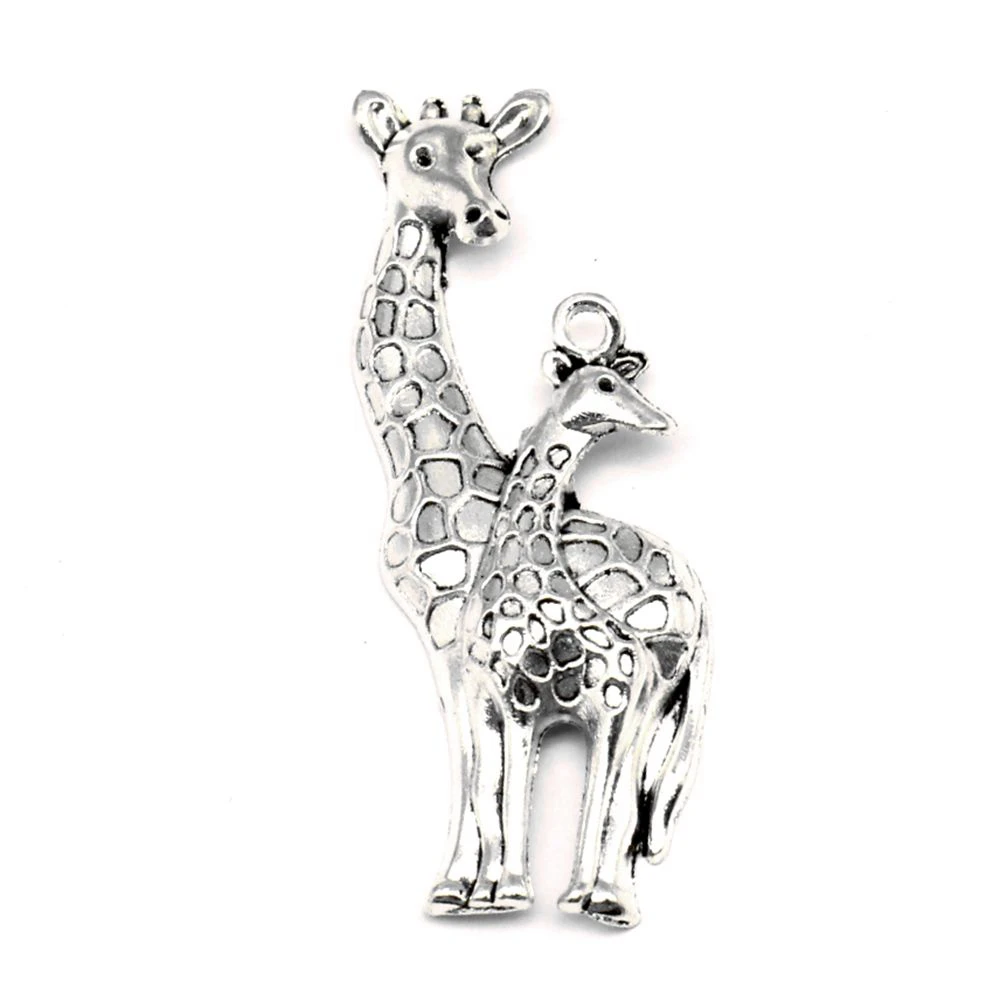 

3 pieces 26x55mm Mother and child giraffe charms Jewelry making best gift
