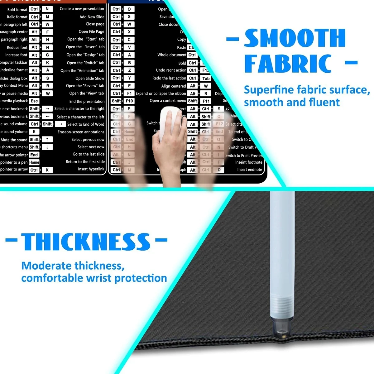 Коврик для мыши Pad Office Rug 80x30cm Table Mausepad с зажиженным антипроскальзывающим базовым