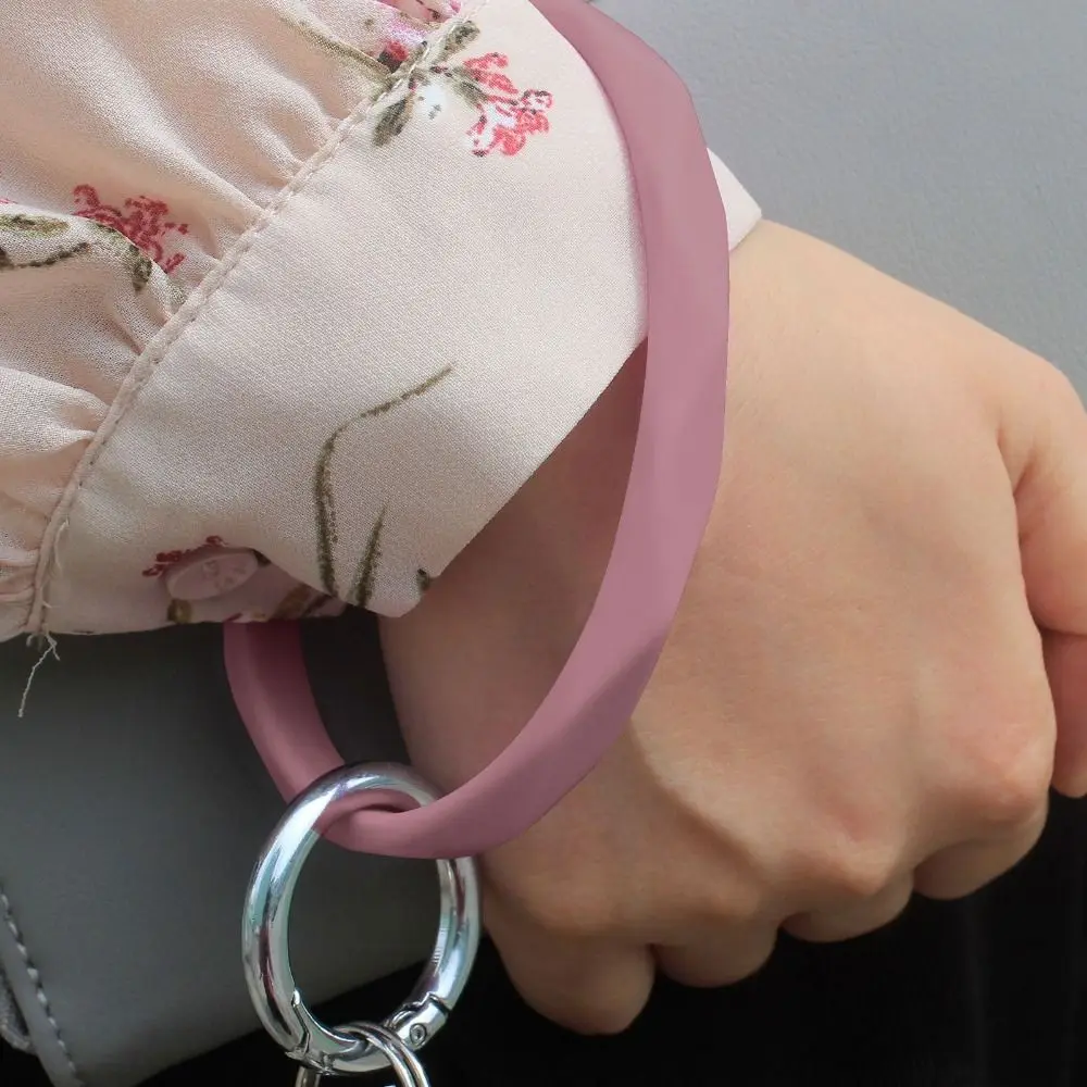 

Креативный силиконовый брелок для ключей, ювелирные изделия, простой мягкий Круглый Ремешок для ключей, женский спортивный Круглый браслет для ключей с защитой от потери