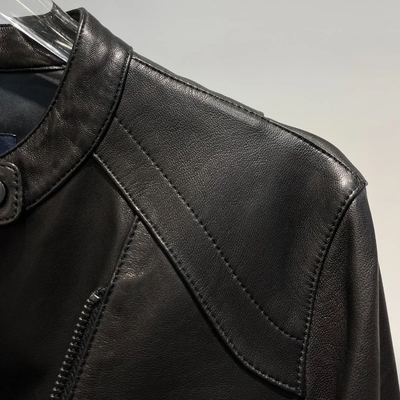 New Arrival Women Fashion Black Leather Jacket Latest 2022 Autumn Top Quality Gothic Vintage Long Sleeve Coat