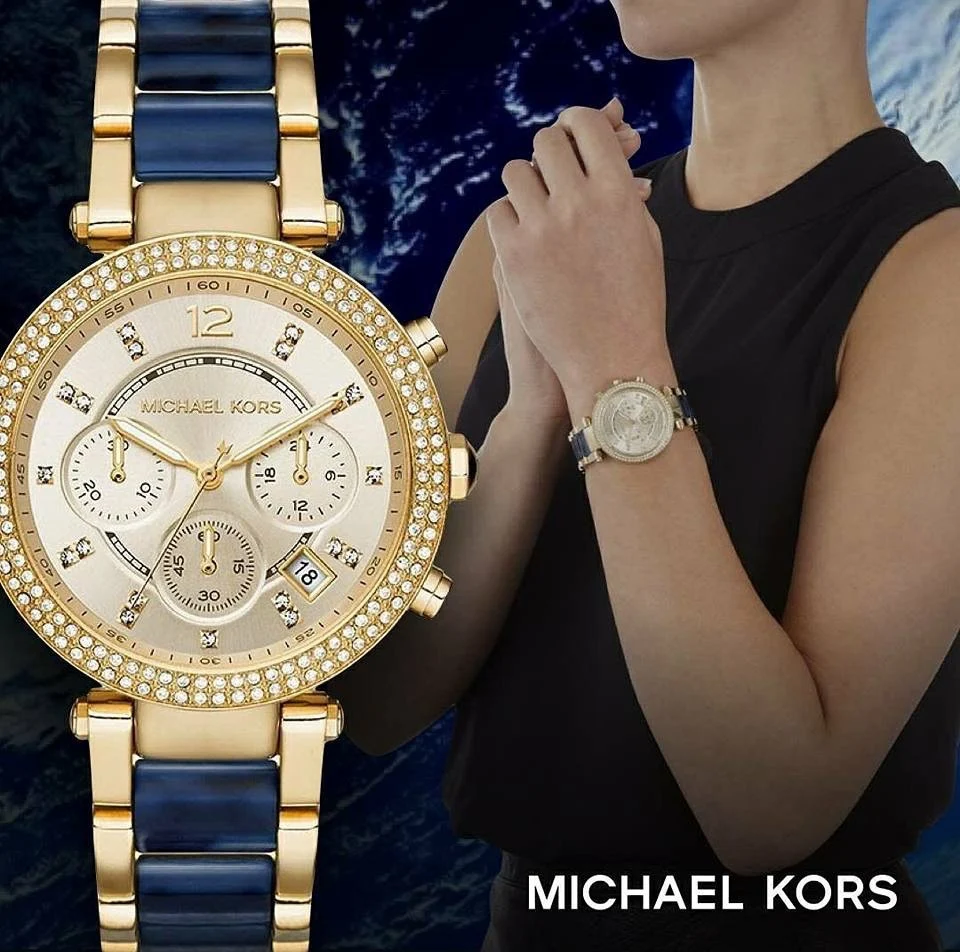 Фото Женские кварцевые часы Michael Kors с бриллиантами Parker MK-6238, роскошный дизайн, водонепроницаемые наручные часы, хронограф, изысканный подарок в коробке №1
