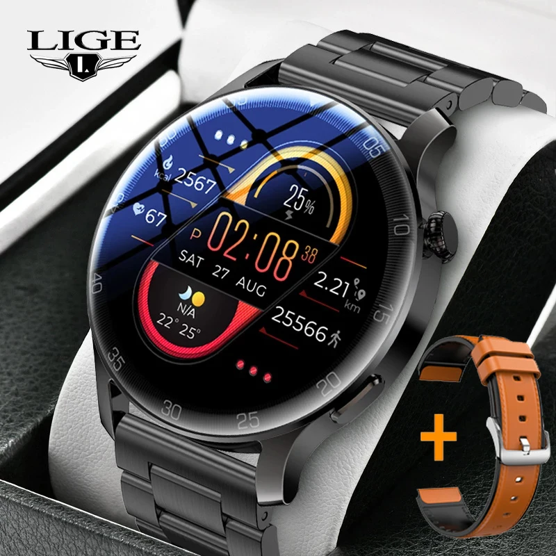 

Смарт-часы LIGE мужские с пульсометром и тонометром, водонепроницаемые