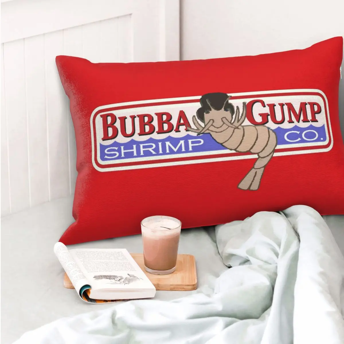 Фото Декоративная наволочка для подушки Bubba Gump Shrimp Forrest Movie Geek, прямоугольная, для спальни, дома, для комфорта, для декора кровати №4