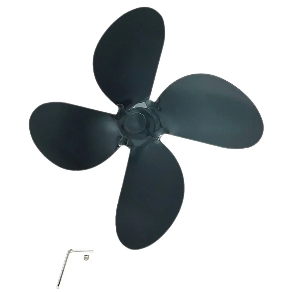 

Thickened Fireplace Fan Accessories Aluminum Alloy Fan Blade 4 Blade Black Solid Fireplace Fan Home Efficient Heat Distribution