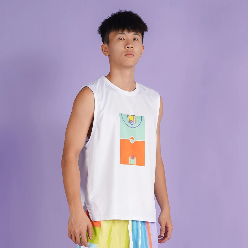 

Спортивный костюм мужской с круглым вырезом, баскетбольная майка без рукавов, настраиваемый жилет с надписью, быстрая сушка, тренировочный ...