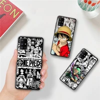 anime comics one piece luffy roronoa zoro phone case for samsung galaxy a52 a21s a02s a12 a31 a81 a10 a30 a32 a50 a80 a71 a51 5g