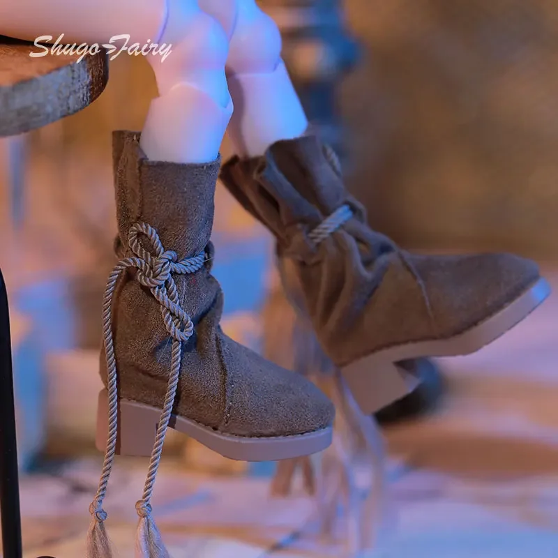 Туфли BJD 1/6 коричневые модные туфли на низком каблуке Женская обувь до середины