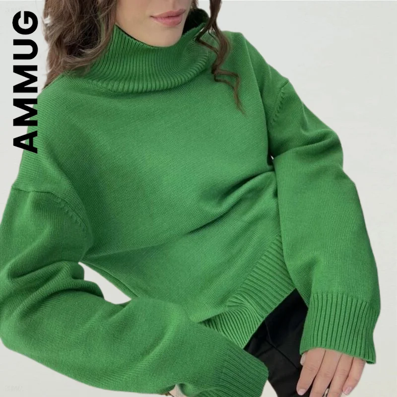 

Новинка, женский свитер Ammug, водолазка, вязаный теплый милый свитер, дешевые мягкие женские свитера, 2022 сексуальный женский джемпер