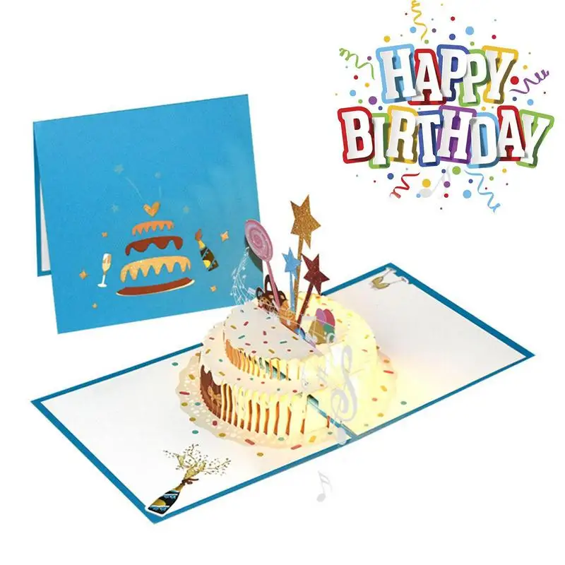 

3D Поздравительные открытки с днем рождения, открытка для девочек, детей, Рождество, свадьба, день рождения, торт, выдвижные поздравительные ...