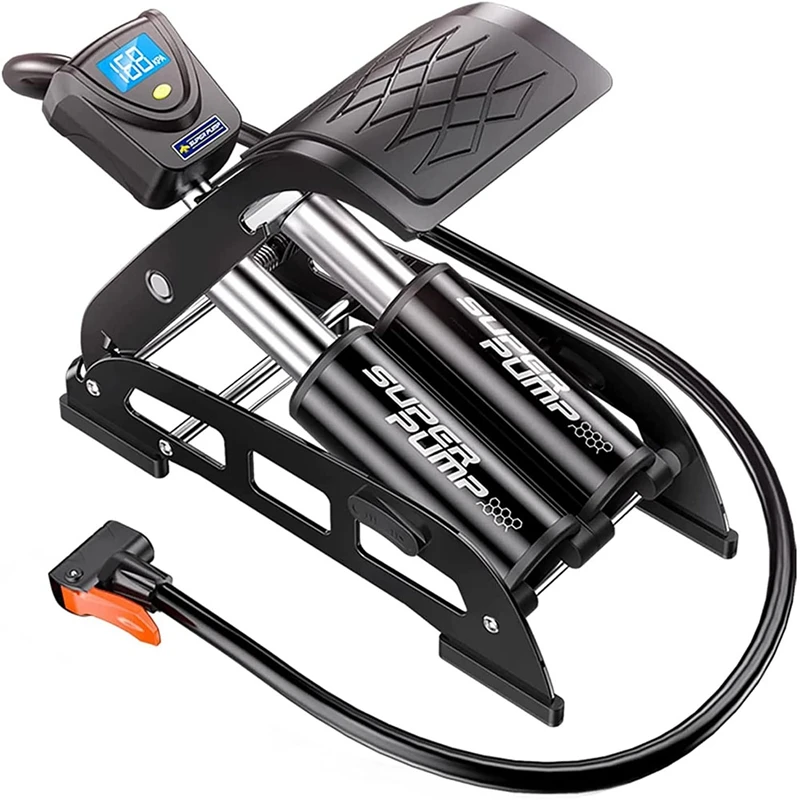 

Ножной насос с цифровым дисплеем, многофункциональный велосипедный насос, 160 PSI, двухцилиндровый складной насос для автомобиля, велосипеда ...