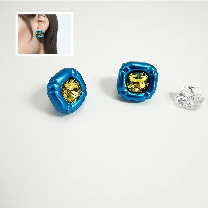 Ожерелье SW Blue в форме подушки блестящее роскошное ожерелье ярких цветов