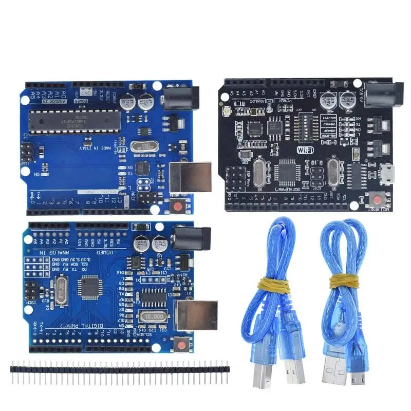 Официальная коробка UNO R3 ATMEGA16U2 UNO + WiFi R3 оригинальный чип ATMEGA328P CH340G для Arduino UNO R3 макетная плата WeMos ESP8266