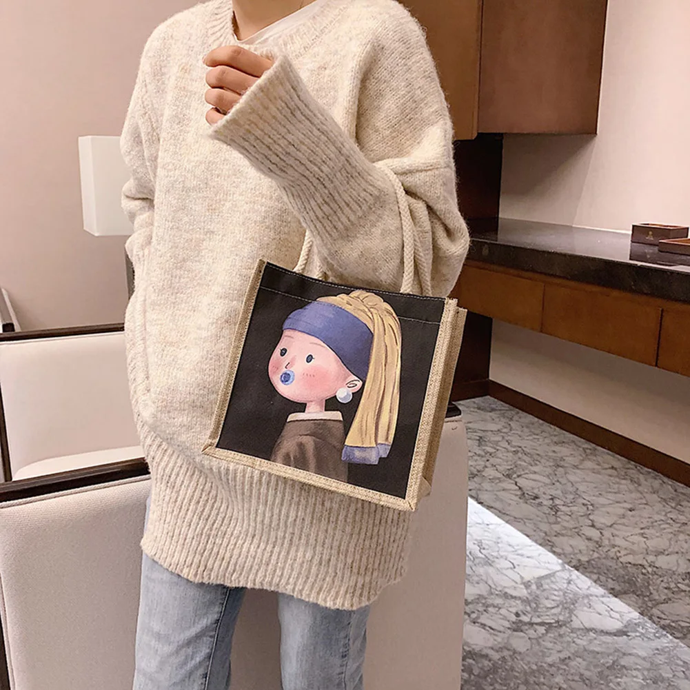 

Льняные сумки через плечо, маленькие милые Мультяшные сумки для женщин 2020, трендовые летние женские сумки через плечо, Женские Простые сумк...