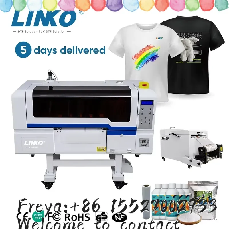 Фото Принтер DTF LINKO Mini A3 30 см для футболок с двумя печатающими головками I3200 XP600, принтер DTF A3 30 см с печью для сушки и нагрева пленки DTF №4