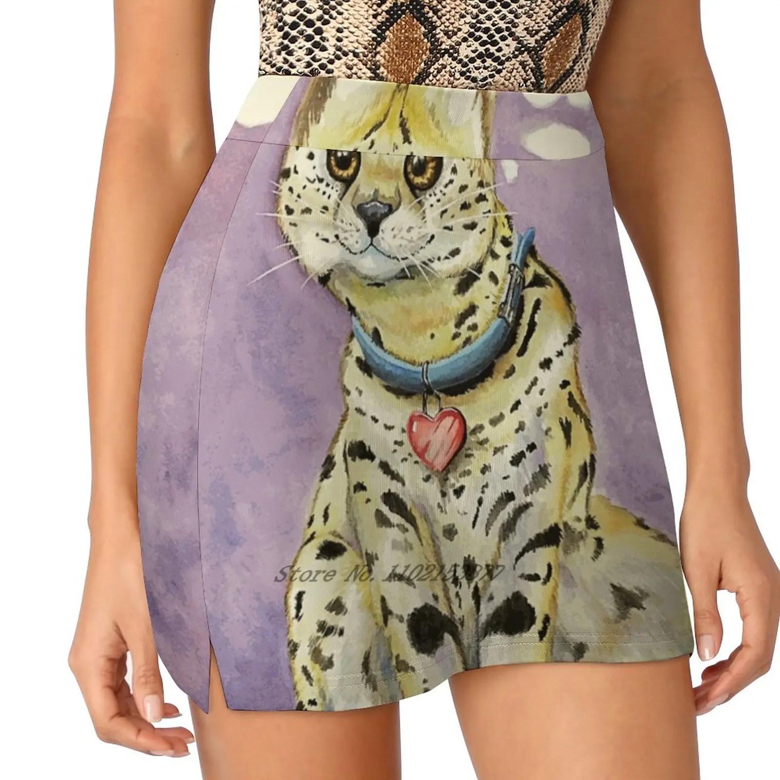 Летние женские шорты Always On My Mind юбка 2 в 1 для фитнеса йоги теннисные юбки Serval Cat