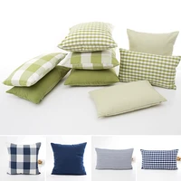 blue plaid striped cushion cover for office sofa car pillow cover soft cozy for living room pillowcase home decor 45x4530x50cm