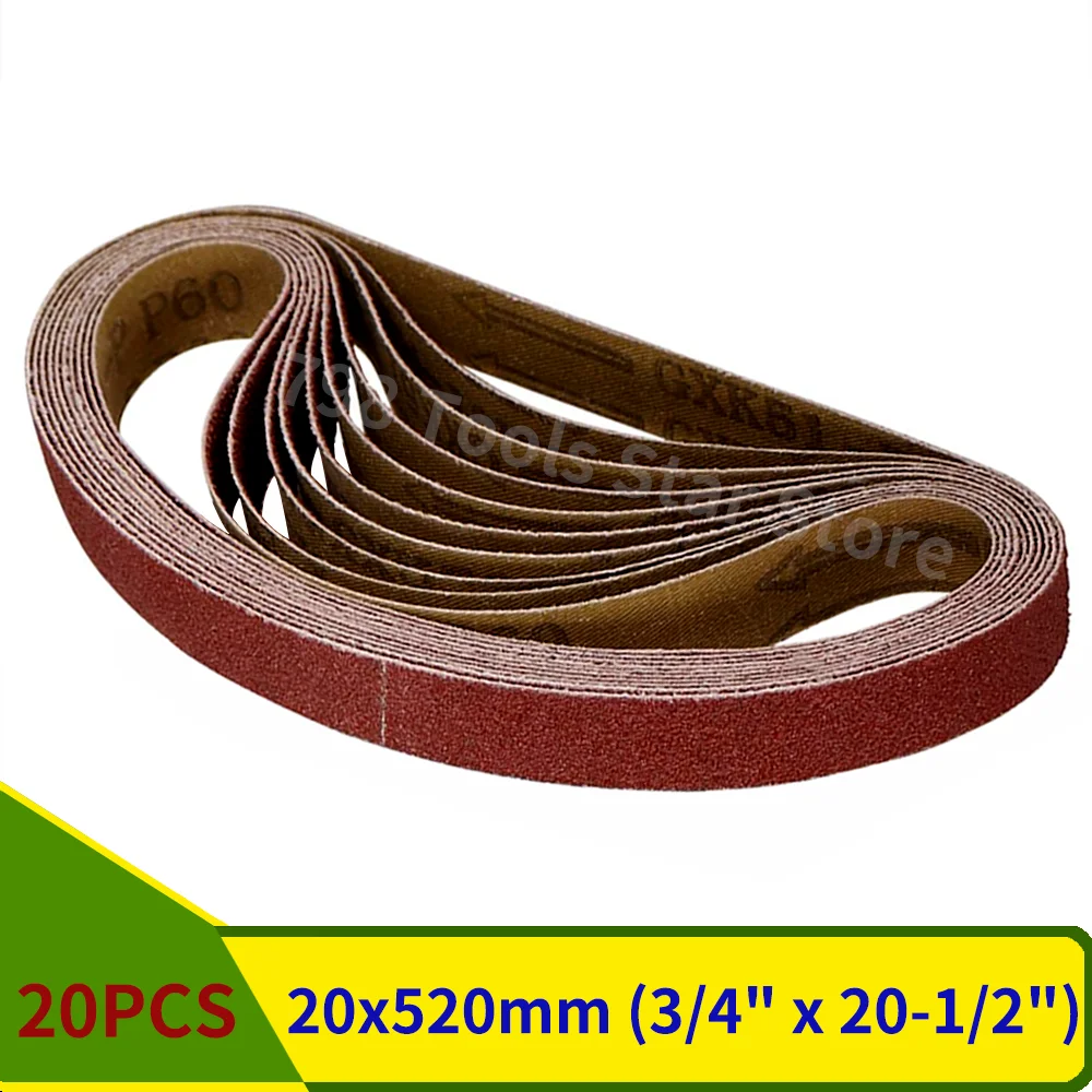 

20 шт. абразивные шлифовальные ленты NoEnName_Null 520*20 мм P40-1000