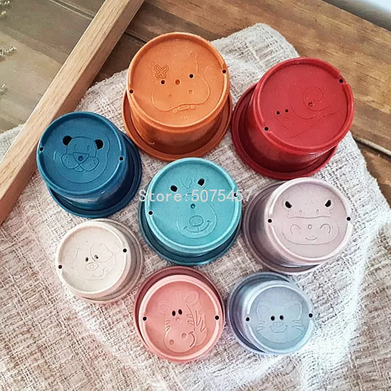 Детские Игрушки для ванны игрушечные чашки штабелирования красочные раннего