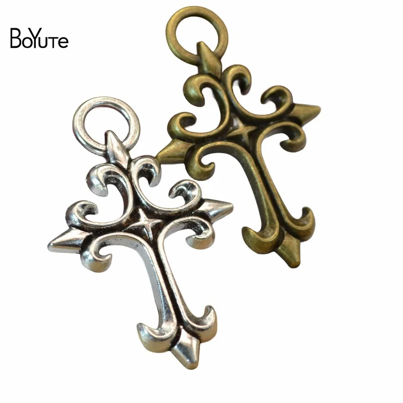 

BoYuTe (40 Pieces/Lot) 48*31*3MM Vintage Style Cross Charms Pendant for Jewelry Making Diy Accessories