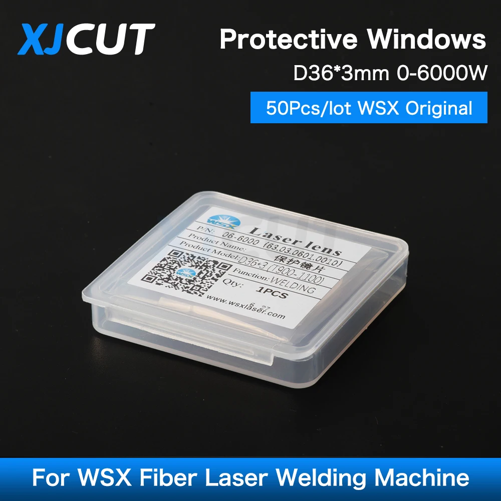 

XJCUT 50 шт./лот WSX оригинальная лазерная сварочная головка D36 * 3 900-1100нм защитное окно 0-6000 Вт для волоконно-лазерного сварочного пистолета wsx