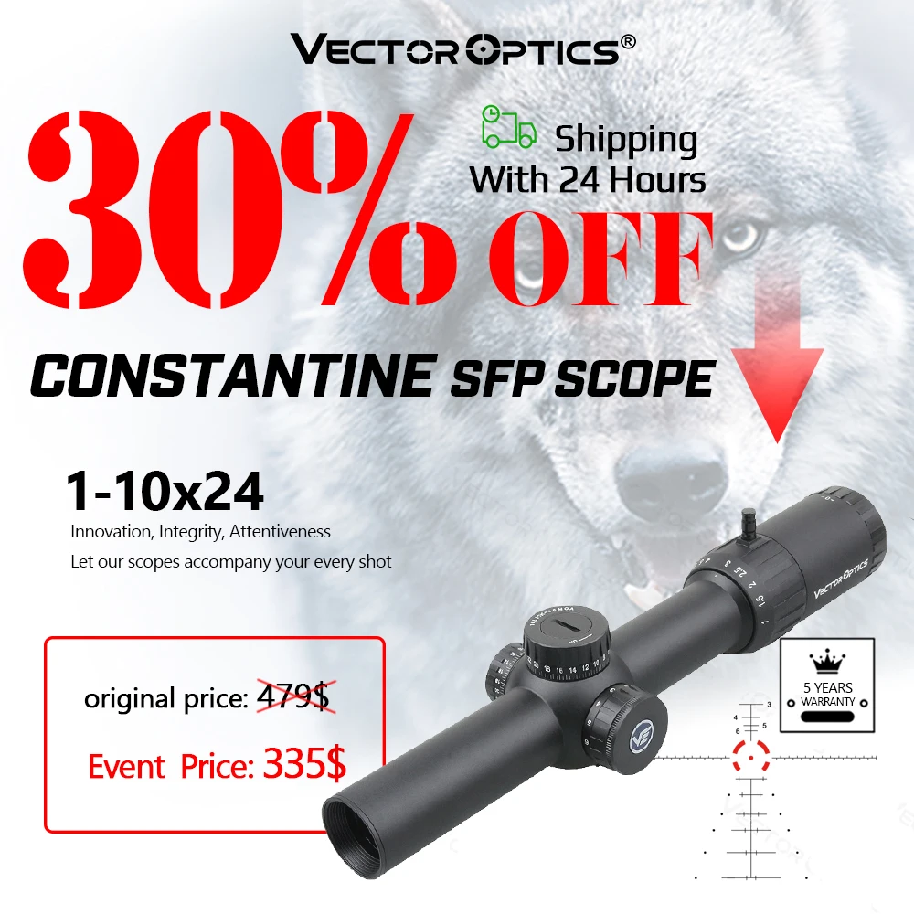 

Vector Optics 1-10x24 SFP Тактический оптический прицел 11 передач с подсветкой охотничьи прицелы прицел подходит для страйкбола .308win