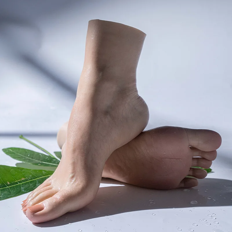 

Silicone Foot Mannequin With Simulated Skeleton Bone Toes Ankle For Sock Shoe Display and Collection Size 36