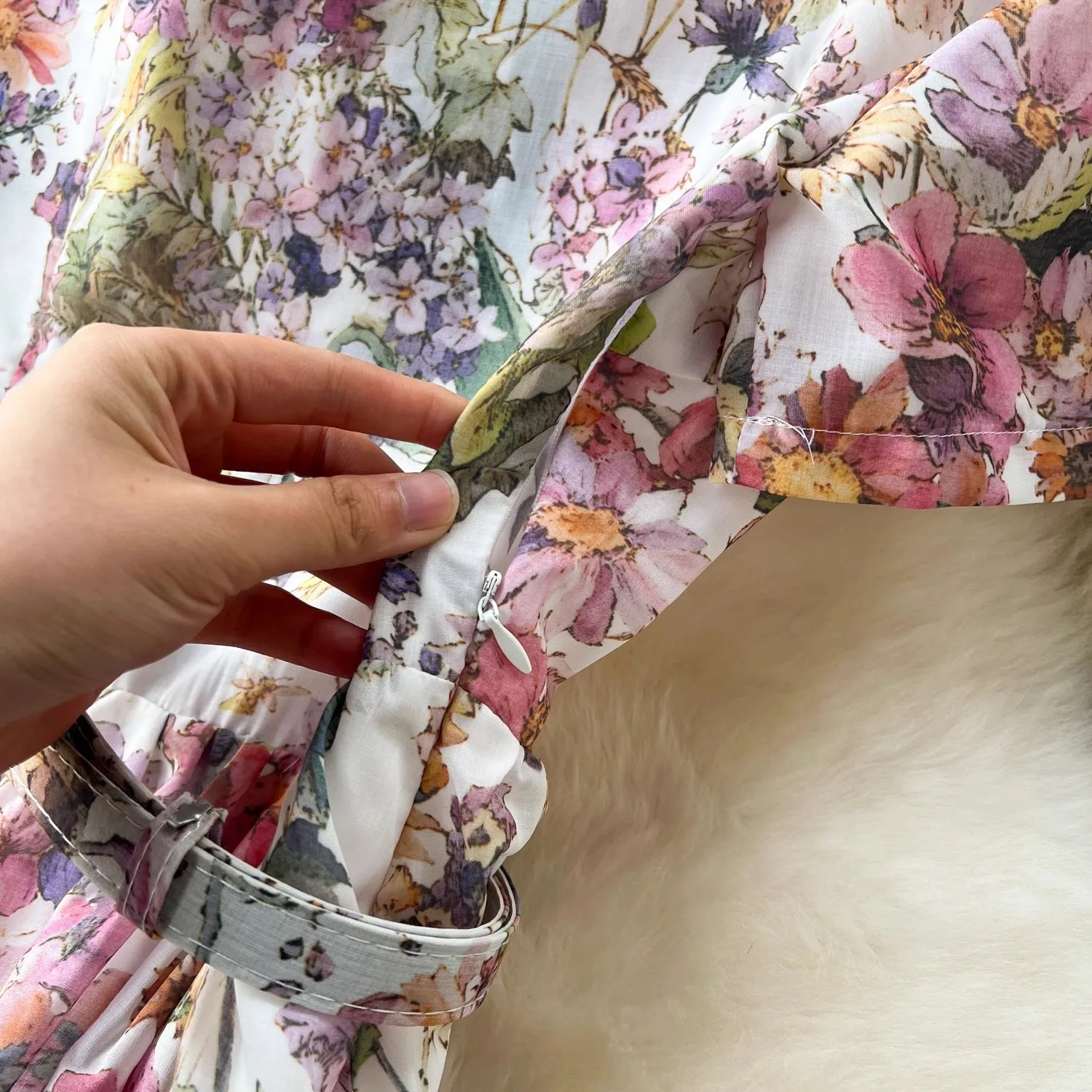 Женское винтажное платье-рубашка с цветочным принтом