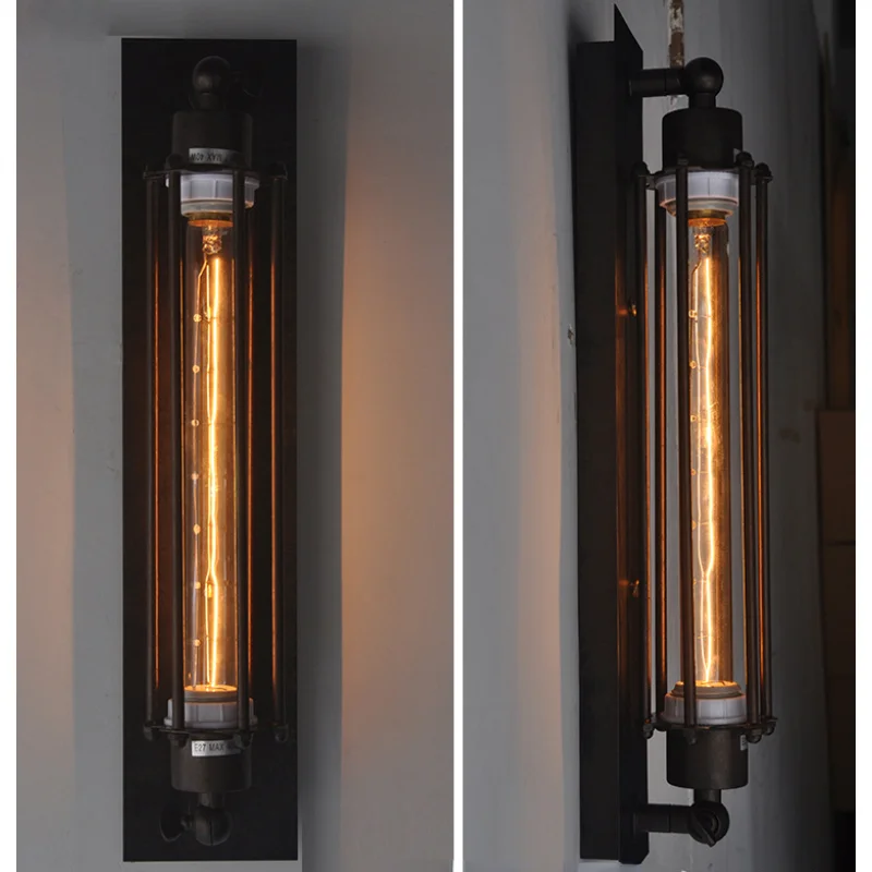 

Промышленная Светодиодная лампа, винтажная светодиодная настенная лампа, железная ретро-лампа в стиле лофт для спальни, коридора, ресторана, паба, бара, кафе, светодиодная лампа